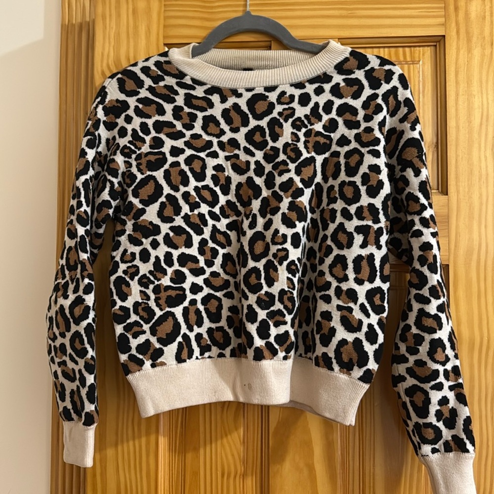 H&M Leopard Print sweater. Decent condition. Small staining. Size XS.